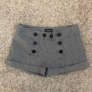 Bebe black and white checkered shorts